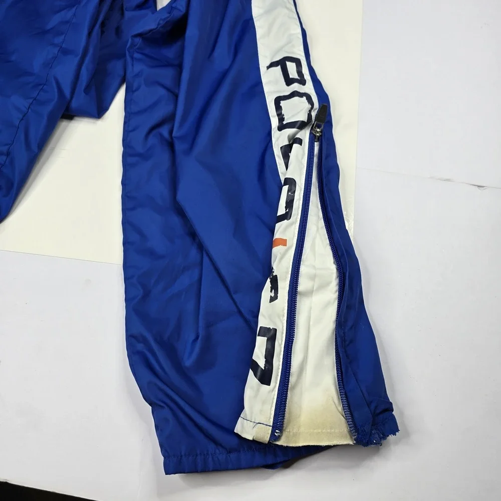 Polo Sport Ralph Lauren Pants Mens 2XL Blue White‎ Side Zip Warm Up Mesh Lined